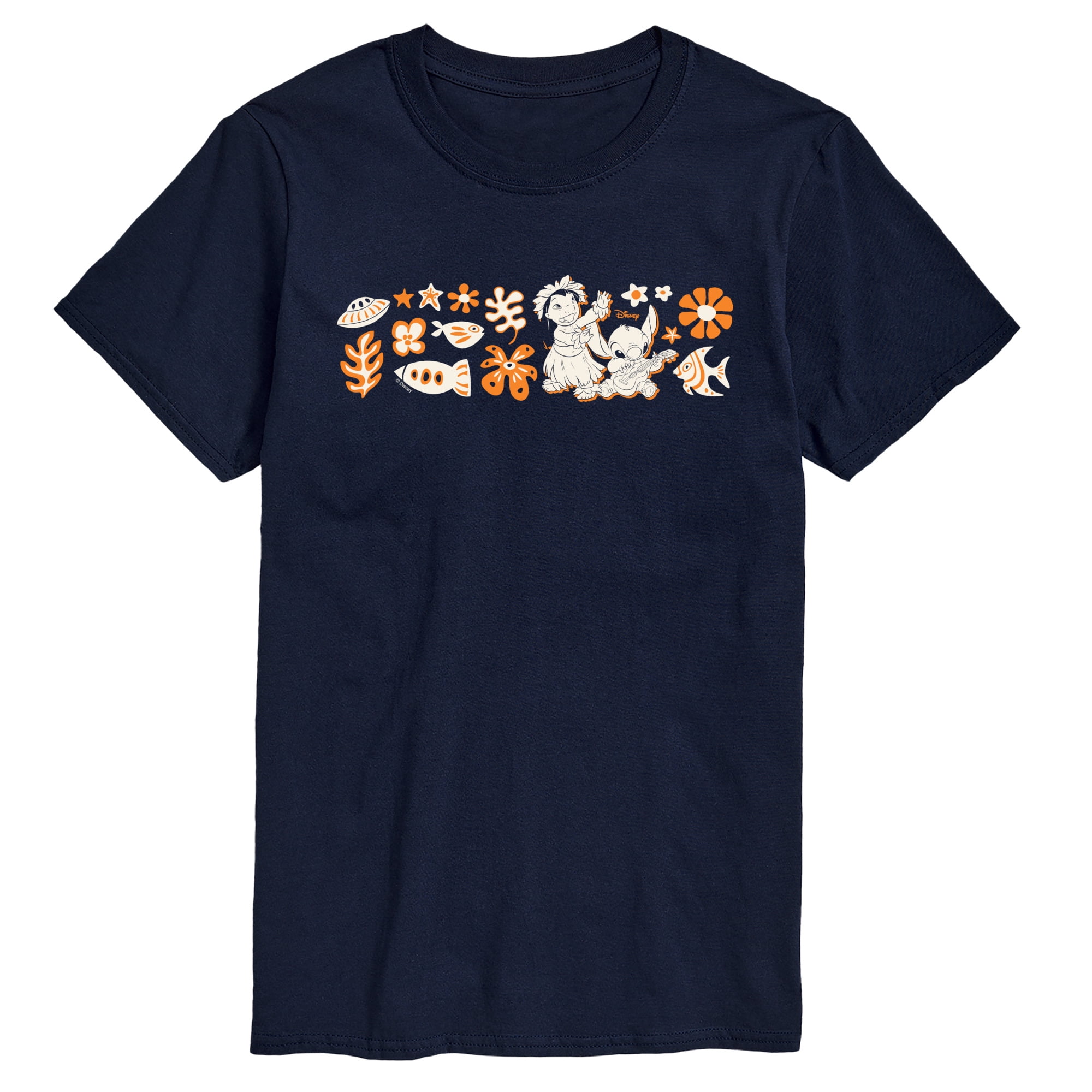 Lilo & Stitch - Floral Icons Men's Short Sleeve Graphic T-Shirt ...