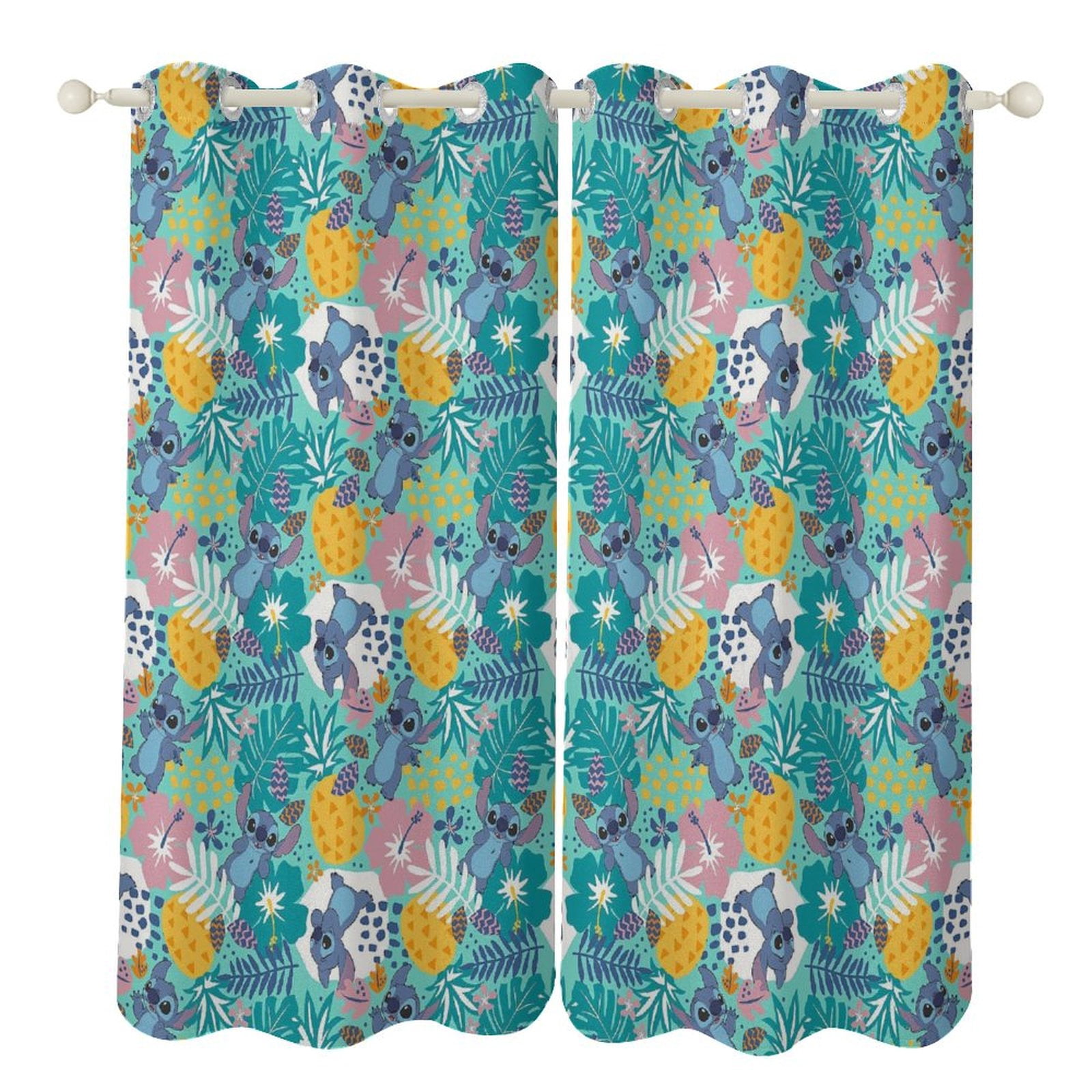 Lilo & Stitch Floral Stitch Kids Curtains 52 X 84 Inch,Cartoon Blackout ...