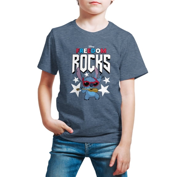 Lilo & Stitch - Freedom Rocks - Youth Short Sleeve Graphic T-Shirt