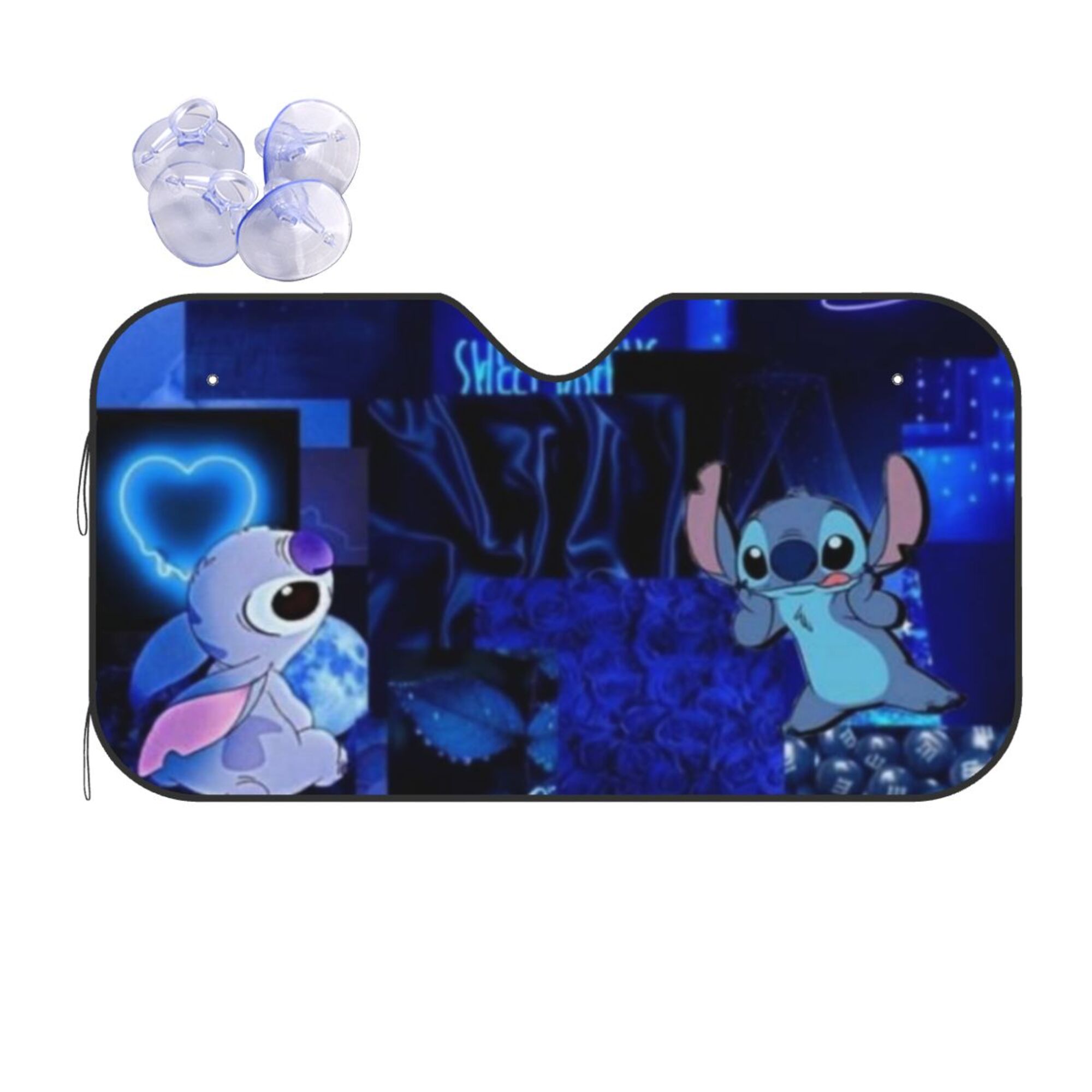 Lilo & Stitch Front Windshield Sun Shade For Car, Stitch Car Sun Shade