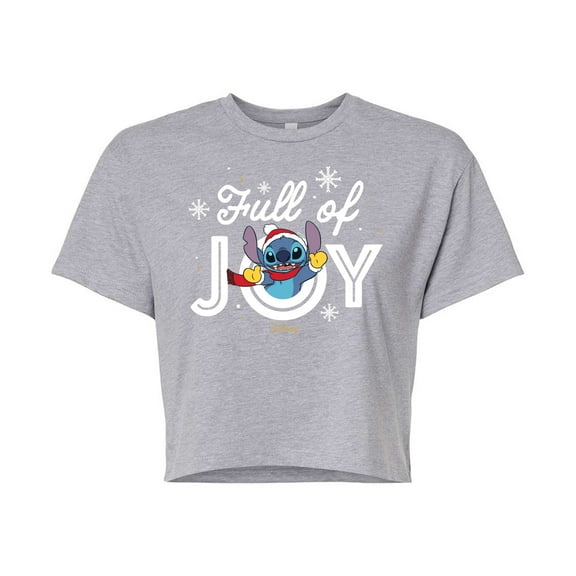 Lilo & Stitch - Full Of Joy - Juniors Cropped Cotton Blend T-Shirt