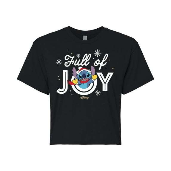 Lilo & Stitch - Full Of Joy - Juniors Cropped Cotton Blend T-Shirt
