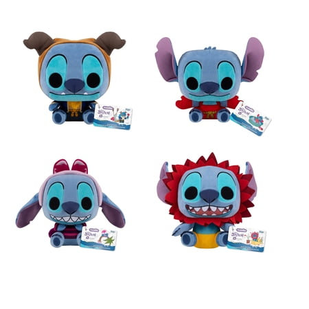 Lilo & Stitch Funko Pop! Plush Set - Stitch as Beast, Sebastian, Cheshire Cat & Simba - 7 Inch Plush Bundle of 4