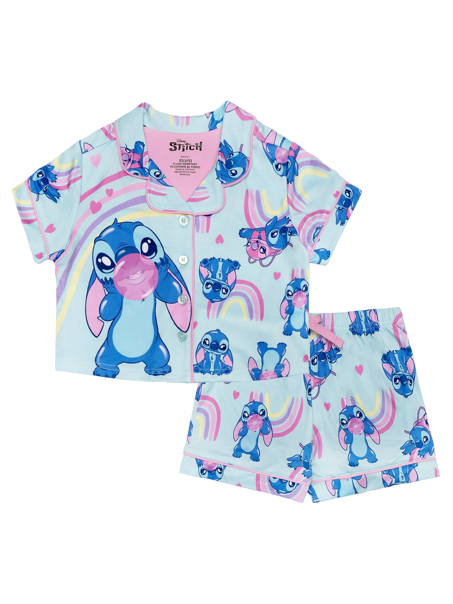 Bluey Girls Button Front Top and Shorts Pajama Set, 2-Piece, Sizes