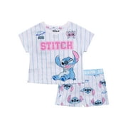 BLUEY Lilo & Stitch Girls 2-Piece Jersey Short Sleeve Top and Short, Sizes 4-16