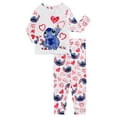 thumbnail image 1 of Lilo & Stitch Girls 2- Piece Valentines Day Long Sleeve and Pant Pajama Set, Sizes 4-10, 1 of 3