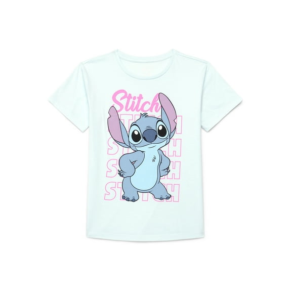 Disney Lilo & Stitch Girls Short Sleeve Graphic T-Shirt, Sizes 4-16 & Plus