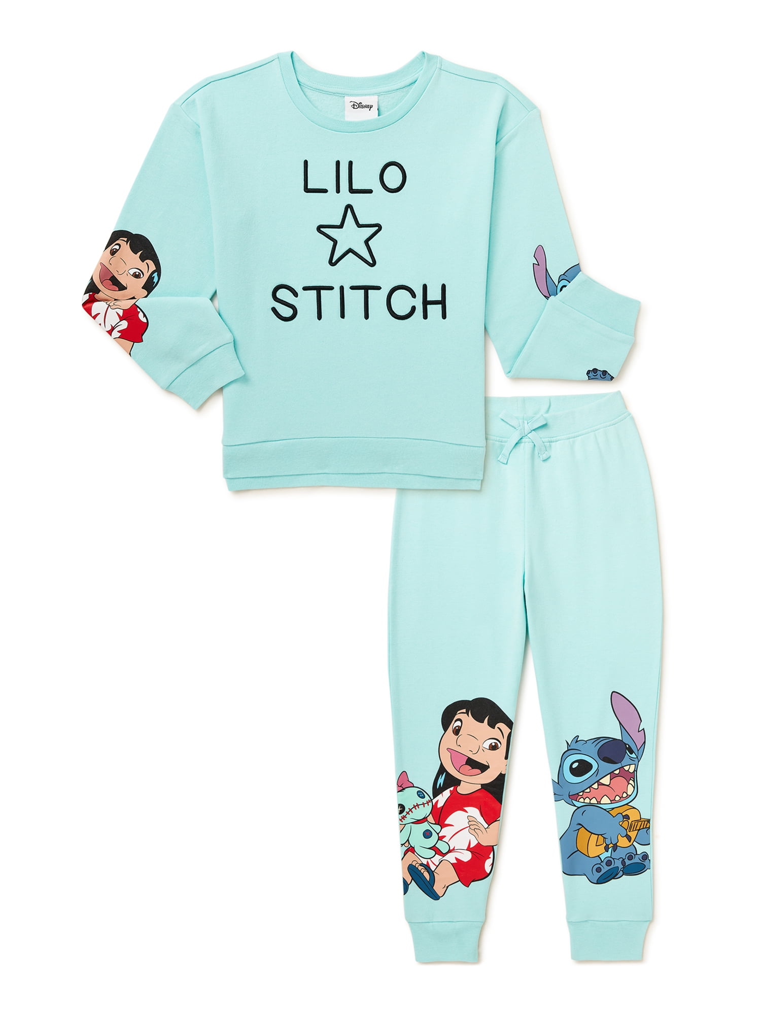 Disney Lilo & Stitch Little Girls Fleece Sweatshirt And Jogger