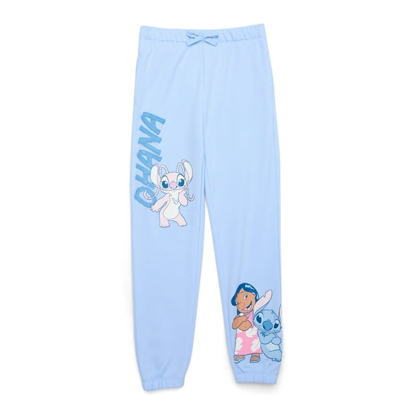 Lilo & Stitch Girls Graphic Fleece Jogger Pants, Sizes 4-16 & Plus