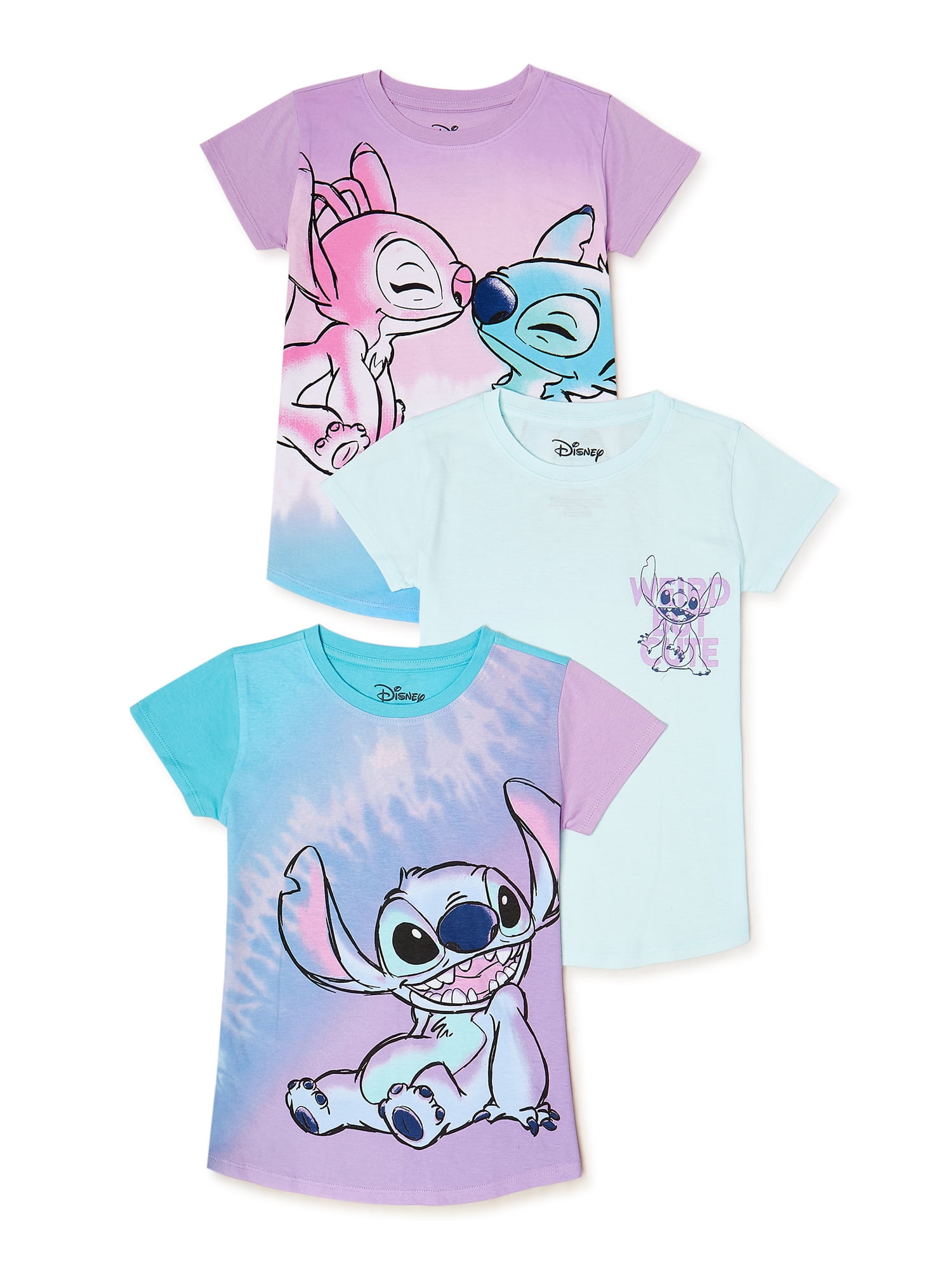 Lilo & Stitch Girls Graphic T-Shirts, 3-Pack, Sizes 4-18 & Plus