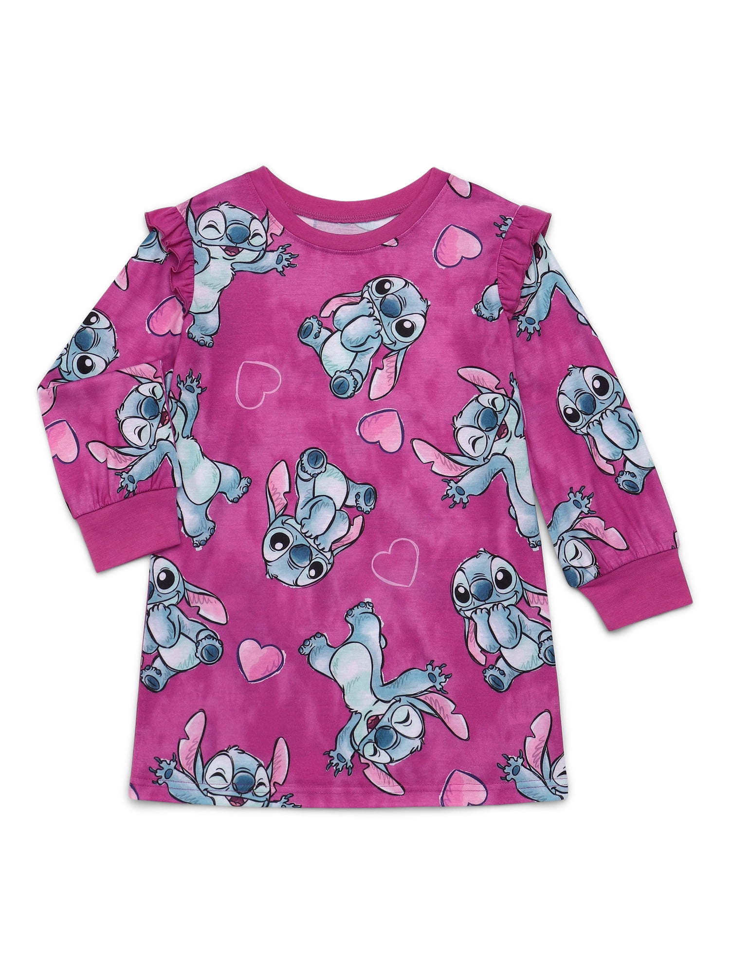 Lilo & Stitch Girls Long Sleeve Nightgown, Sizes 4-12