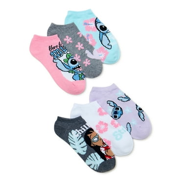 Lilo & Stitch, Girls No-Show Socks, 6-Pack, Sizes S-L