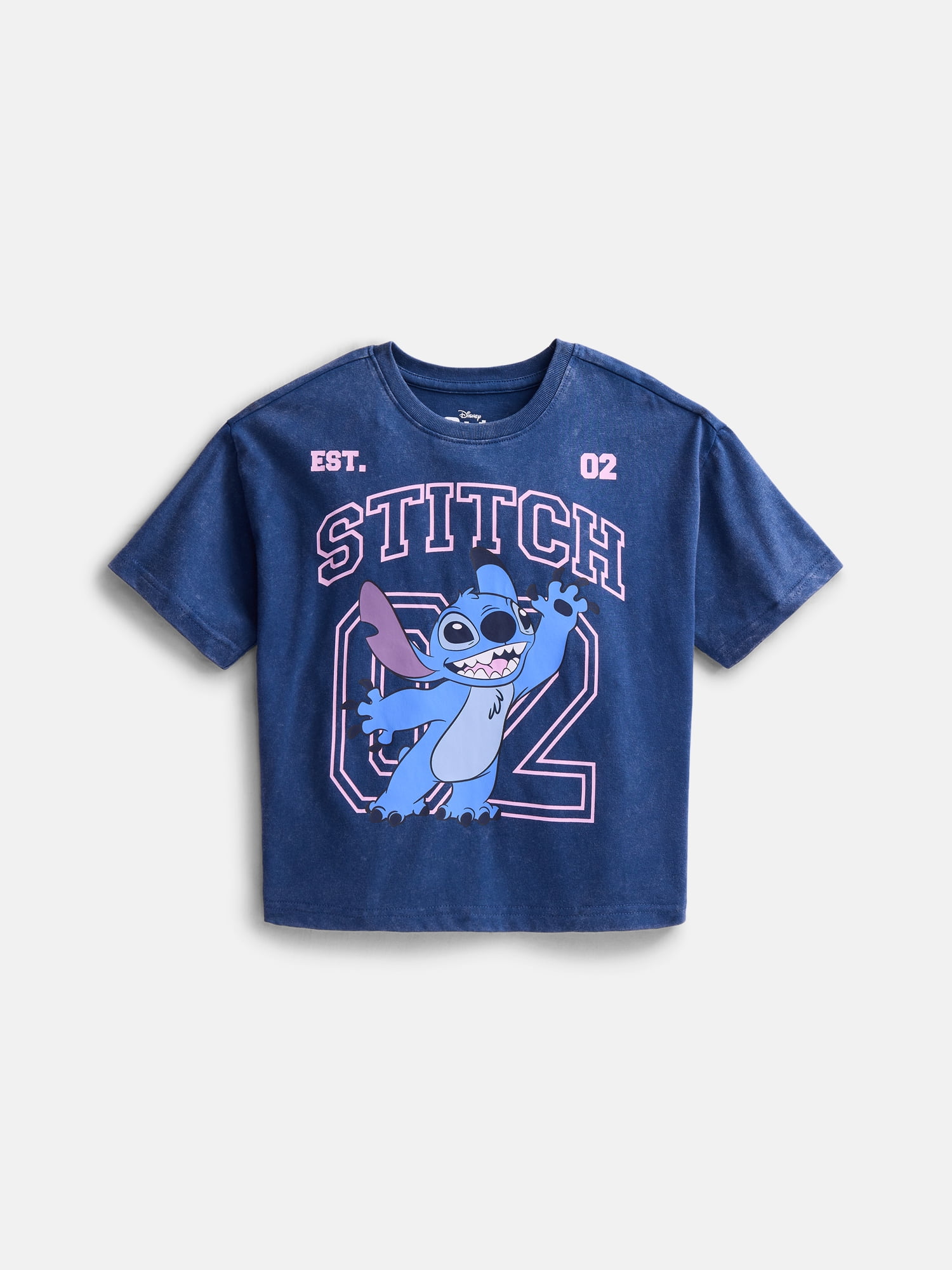 Lilo and Stitch Girls Stitch and Angel Mineral Wash Graphic T-Shirt, Sizes 4-16
