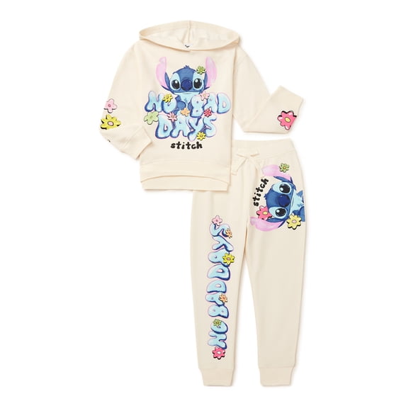 Lilo & Stitch Girls Retro Hoodie & Jogger 2-Piece Outfit Set, Sizes 4-16