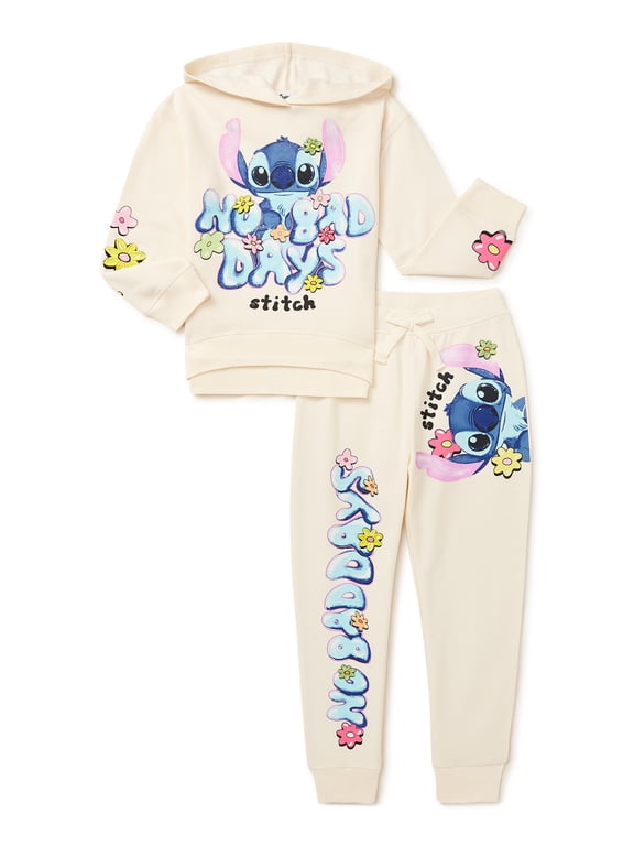 Girls Retro Hoodie & Jogger 2-Piece Outfit Set, Sizes 4-16