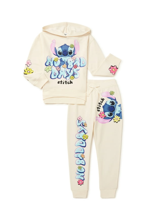 Girls Retro Hoodie & Jogger 2-Piece Outfit Set, Sizes 4-16
