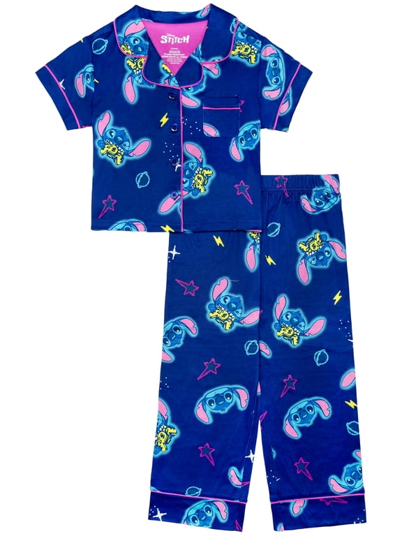 Girls Button Front Top and Pants Pajama Set, 2-Piece, Sizes 4-12