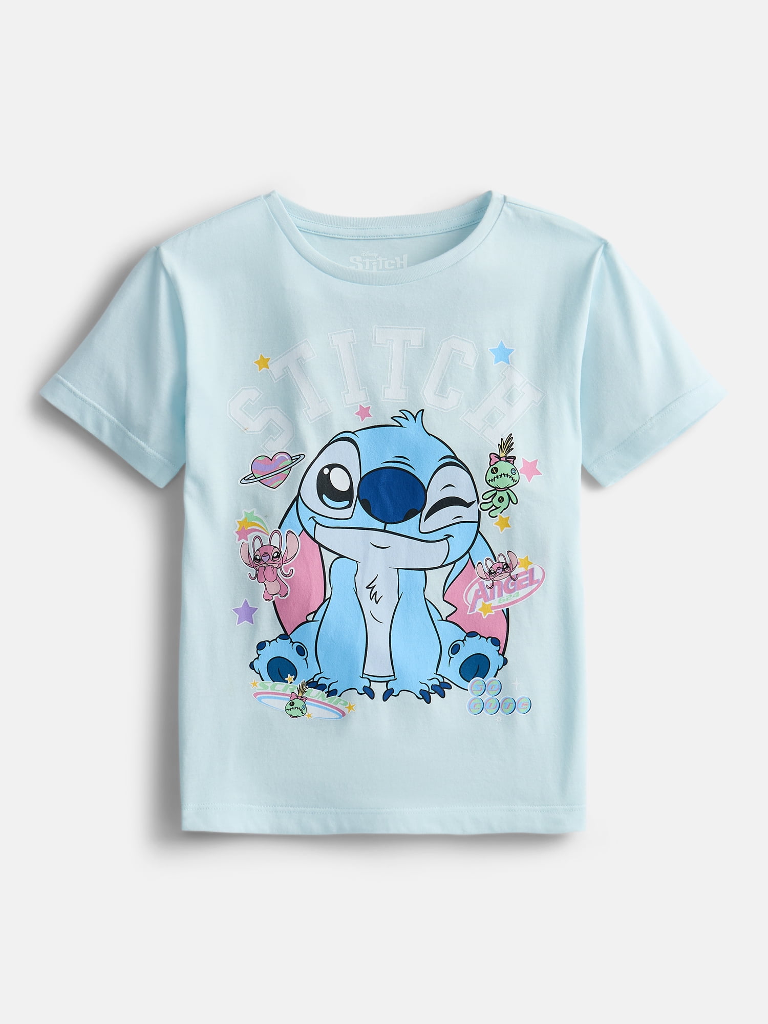 Lilo & Stitch Girls' Graphic Tee with Short Sleeves, Sizes 4-16