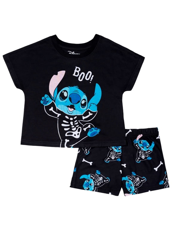 Girls Short Sleeve Top and Short Pajama Set, 2-Piece, Sizes 4-12