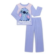 DISNEY PRINCESS Disney Stitch Girls Long Sleeve Top and Pants Pajama Set, 2-Piece, Sizes 4-16