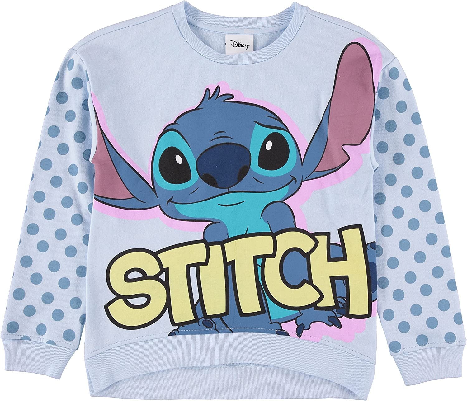 Lilo & Stitch Girls Sweatshirt -Jumbo Print and Embroidery Disney's Stitch  Sweater- Sizes 4-16 