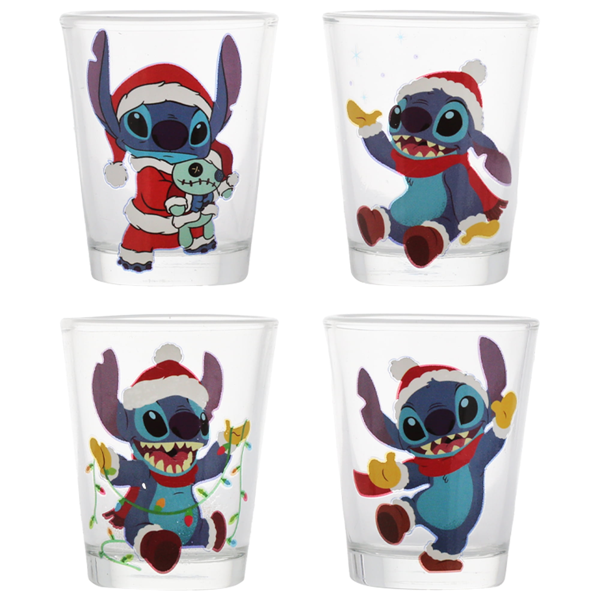 Lilo & Stitch Happy Holidays 4-Piece, 1.5 oz Mini Shot Glass Set