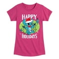 thumbnail image 1 of Lilo & Stitch - Happy Holidays - Girls Fitted Short Sleeve Tee, 1 of 5