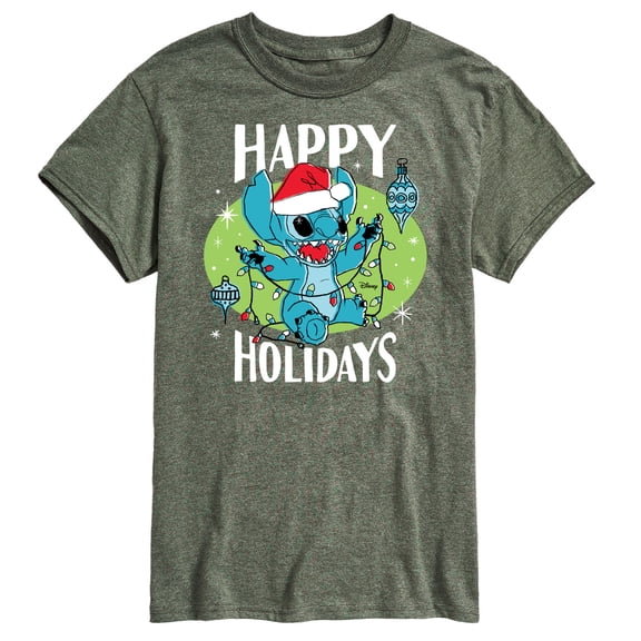 Lilo & Stitch - Happy Holidays - Men's Short Sleeve Graphic T-Shirt