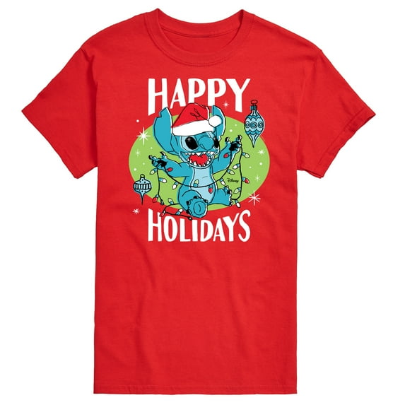 Lilo & Stitch - Happy Holidays - Men's Short Sleeve Graphic T-Shirt