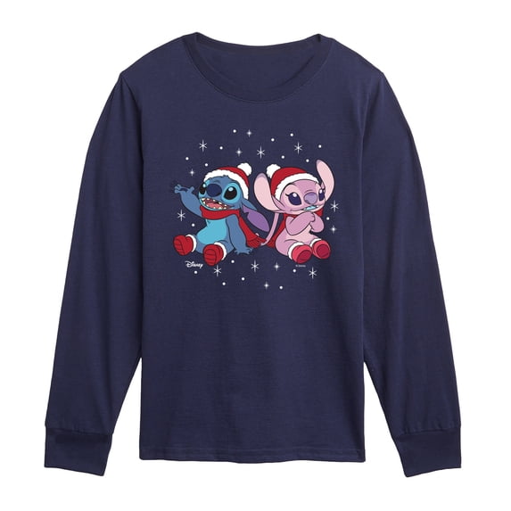 Lilo & Stitch - Happy Holidays Stitch Boys' Long Sleeve Graphic T-Shirt