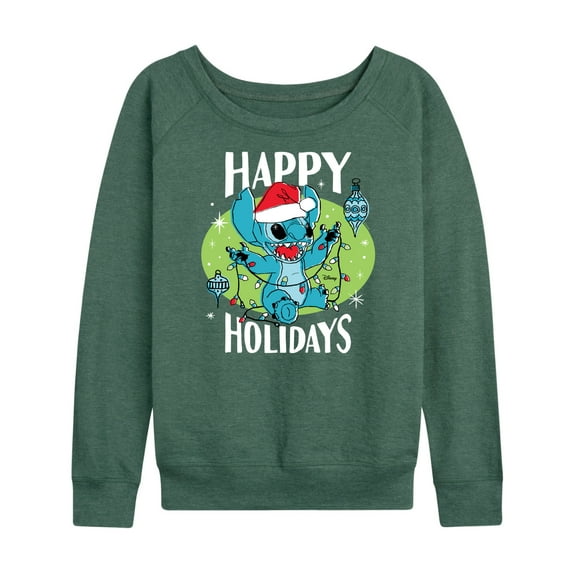 Lilo & Stitch - Happy Holidays - Women's Lightweight French Terry Long Sleeve Shirt