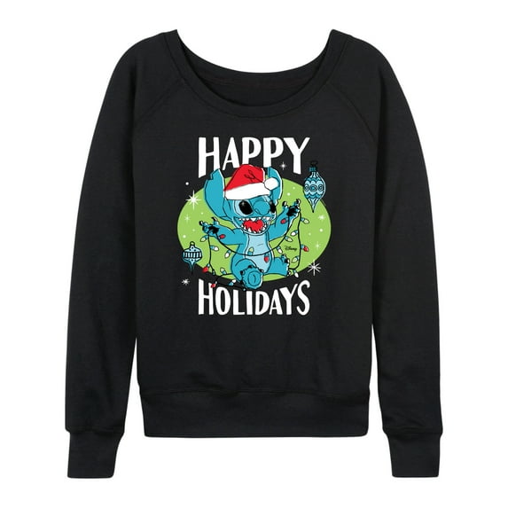 Lilo & Stitch - Happy Holidays - Women's Lightweight French Terry Long Sleeve Shirt