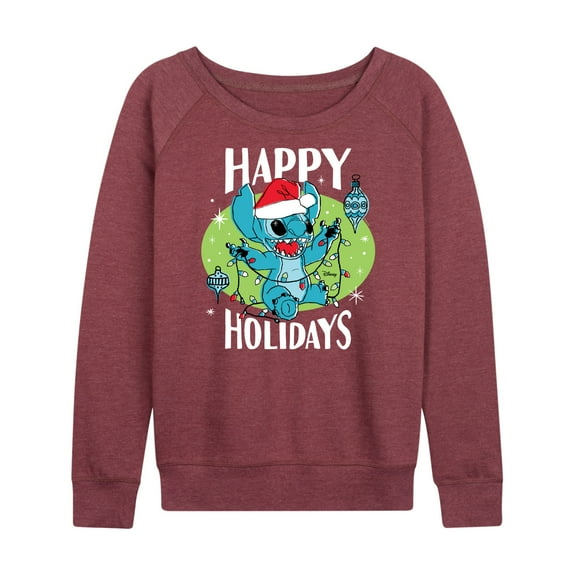 Lilo & Stitch - Happy Holidays - Women's Lightweight French Terry Long Sleeve Shirt
