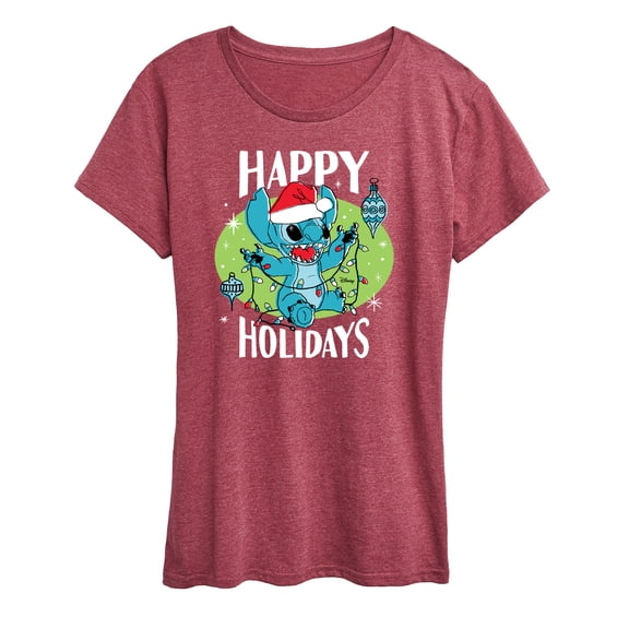 Lilo & Stitch - Happy Holidays - Women's Short Sleeve Graphic T-Shirt