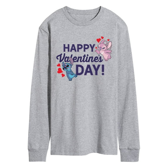 Lilo & Stitch - Happy Valentine's Day - Men's Long Sleeve T-Shirt