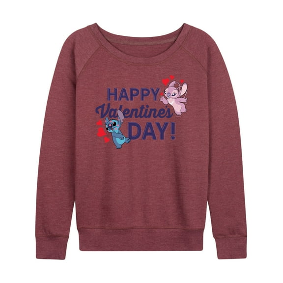 Lilo & Stitch - Happy Valentine's Day - Women's Lightweight French Terry Long Sleeve Shirt
