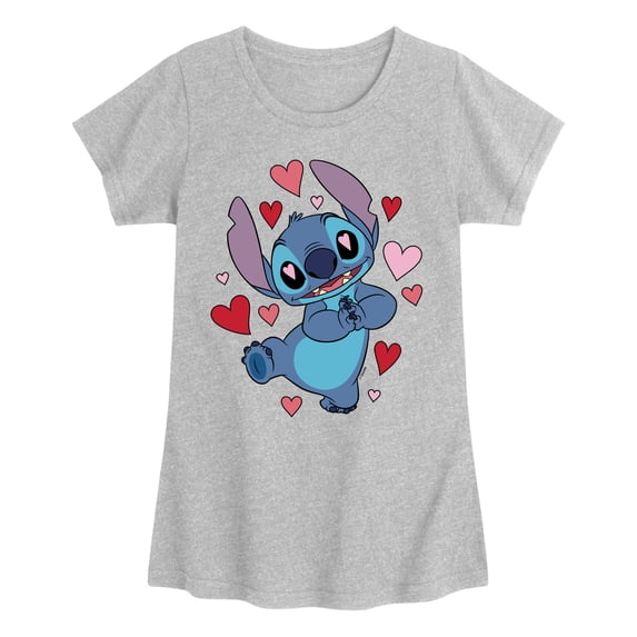 Lilo & Stitch - Heart Eyes Stitch - Youth Girls Fitted Short Sleeve T-Shirt