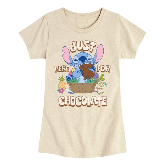 Lilo & Stitch - Here For Chocolate - Youth Girls Fitted Short Sleeve T-Shirt