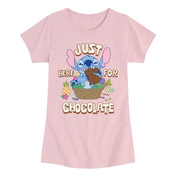 Lilo & Stitch - Here For Chocolate - Youth Girls Fitted Short Sleeve T-Shirt