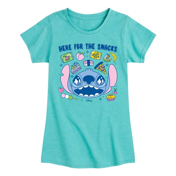 Lilo & Stitch - Here for the Food - Youth Girls Fitted Short Sleeve T-Shirt