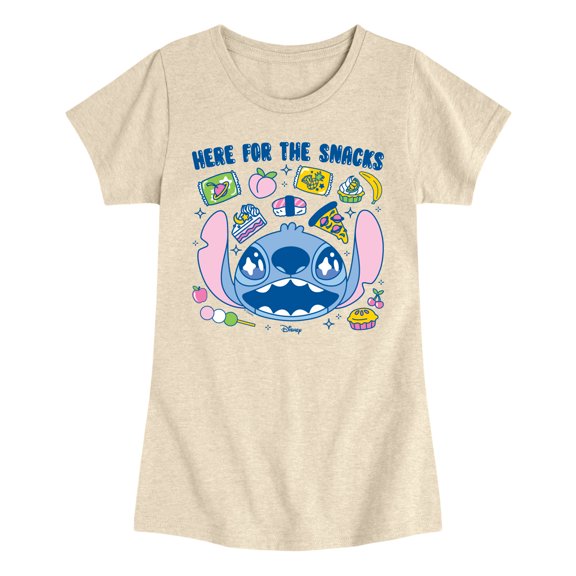 Lilo & Stitch - Here for the Food - Youth Girls Fitted Short Sleeve T-Shirt