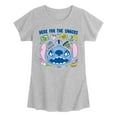 thumbnail image 1 of Lilo & Stitch - Here for the Food - Youth Girls Fitted Short Sleeve T-Shirt, 1 of 3