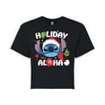 thumbnail image 1 of Lilo & Stitch - Holiday Aloha - Juniors Cropped Cotton Blend T-Shirt, 1 of 5