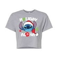 thumbnail image 1 of Lilo & Stitch - Holiday Aloha - Juniors Cropped Cotton Blend T-Shirt, 1 of 5