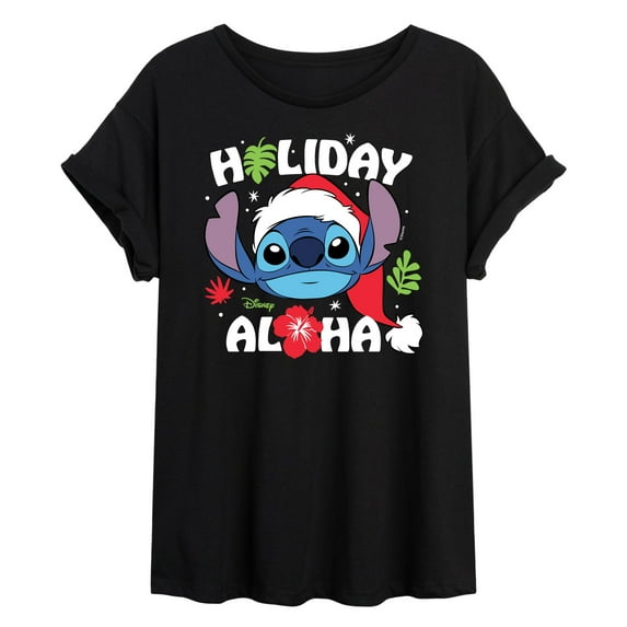 Lilo & Stitch - Holiday Aloha - Juniors Ideal Flowy Muscle T-Shirt