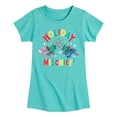 thumbnail image 1 of Lilo & Stitch - Holiday Mischief - Girls Fitted Short Sleeve Tee, 1 of 5