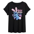 thumbnail image 1 of Lilo & Stitch - Hoppy Easter - Juniors Oversized Graphic T-Shirt, 1 of 4