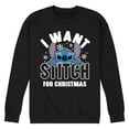 thumbnail image 1 of Lilo & Stitch - I Want A Stitch For Christmas - Men's Crew Neck Fleece Pullover, 1 of 5