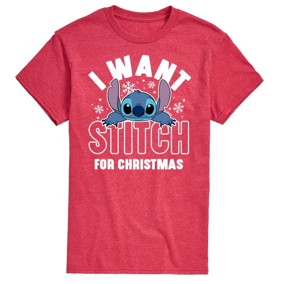 Lilo & Stitch - I Want A Stitch For Christmas - Men's Short Sleeve Graphic T-Shirt
