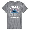 thumbnail image 1 of Lilo & Stitch - I Want A Stitch For Christmas - Men's Short Sleeve Graphic T-Shirt, 1 of 5